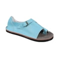 thumbnail image 1 of Womens Flat Sandals Slip on Toe Ring Buckle Strap Open Toe Thick Sole Summer Beach Leather Sandals Sky Blue, 1 of 9