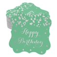 thumbnail image 1 of Inkdotpot Pack Of 100 Happy Birthday Paper Tags DIY Craft Bracket Shape Real Silver Foil Hang Tags, 1 of 6