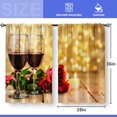 thumbnail image 3 of Retro Red Rose Wine Kitchen Curtains - Farmhouse Country Romantic Valentines Floral Rustic Women Small Short Cafe Tier Curtains Decor Rod Pocket Window Drapes 36 Inch Length 2 Panels 28"x36", 3 of 5