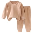 thumbnail image 1 of REDARER Girls Outfit Set Long Sleeve Top and Bottom Seamless Comfortable for Homewear Everyday Use Spring Autumn,Size:2-3 Years, 1 of 3