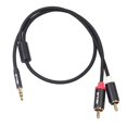 thumbnail image 2 of 3.5mm to 2 RCA Audio AUX Cable Cord for Mobile Phone Laptop MP3,, 2 of 8
