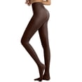 thumbnail image 2 of Under $10 Tights Brown Semi Opaque Girls Leggings Solid Color Footed Pantyhose Tights, 2 of 5