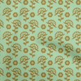 thumbnail image 1 of oneOone Cotton Jersey Green Fabric Asian Floral Block Sewing Craft Projects Fabric Prints By Yard 58 Inch Wide, 1 of 4