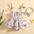 thumbnail image 4 of Gupgi Floral Rompers for Baby Girl Adjustable Straps Tie Up Ruffles Jumpsuits, 4 of 8