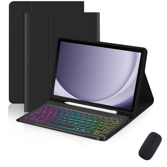 Estbridge Galaxy Tablet Bluetooth Keyboard for Galaxy A9 Plus 5G Full Protection Tablet with Keyboard Pink