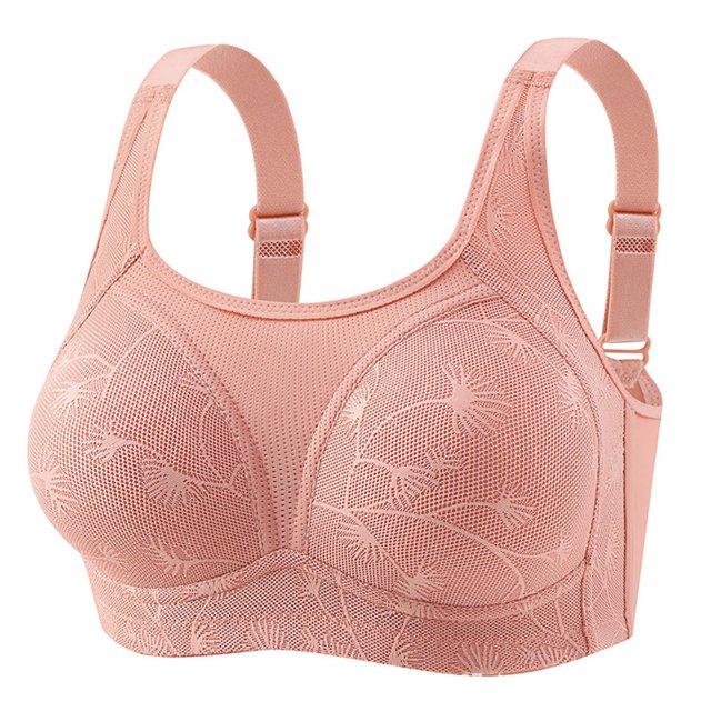 VEKDONE Woman's Back Buckle Thin Style Ventilate Large Size Bra Without Steel Rim Watermelon Red 40/90