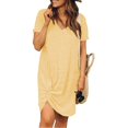 thumbnail image 2 of Ketyyh-chn99 Robes pour Femmes Robe Évasée à Fleurs Robe de Plage Robe Décontractée d'Automne Ample Mini Robe Jaune,2TG, 2 of 3