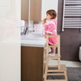 thumbnail image 3 of Costway Kids Kitchen Step Stool Kids Standing Tower with Safety Rails Nature, 3 of 10