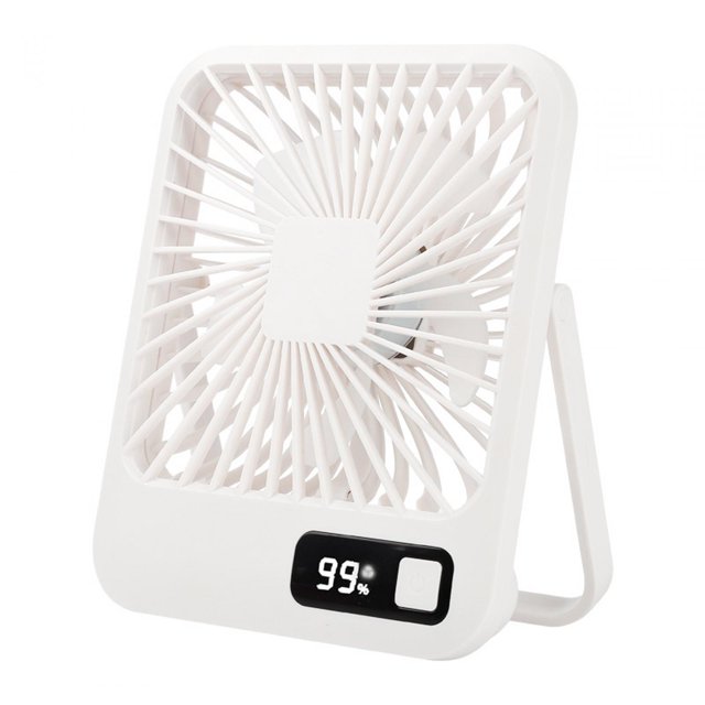 Abbracc Desk Fan Quiet Portable Rechargeable 5 Speeds Summer Cooling Fans Table Fan Mini White