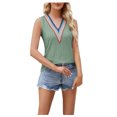 thumbnail image 1 of Birdeem Mode Femmes Été Col en V Dentelle Patchwork Sans Manches Haut Aguichant Blouse, 1 of 7