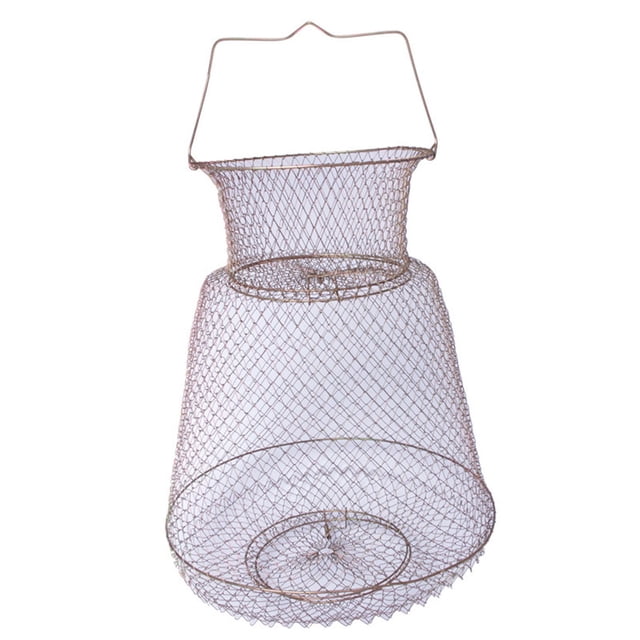 Filet de Pêche en Maille pour Homard, Crevette, Crabe, Cage, Filet Piège Pliant, Panier Pliable en Fil Métallique pour Poisson et Crevette