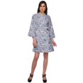 thumbnail image 2 of Moomaya Short Robe For Women Plus Size Printed Cotton Robe Lightweight Nightwear, 2 of 5