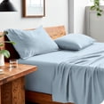 thumbnail image 1 of Bare Home Ensemble de Draps Lavés - Premium 1800 Collection - Poche Profonde - 3 Pcs - Très Grand Simple, Ciel d'Été, 1 of 6