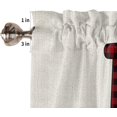 thumbnail image 3 of Valentine''s 3 PCS Kitchen Curtain Valance and Tiers Set, Rod Pocket Small Half Tier Valances Window Curtains Panel, Farmhouse Retro Leopard Print Plaid 55"x36" (Set of 2 Tiers & Valance), 3 of 5