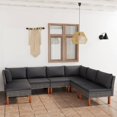 thumbnail image 1 of vidaXL Ensemble de Salon de Jardin 7 Pcs avec Coussins en Rotin Poly Gris, 1 of 5