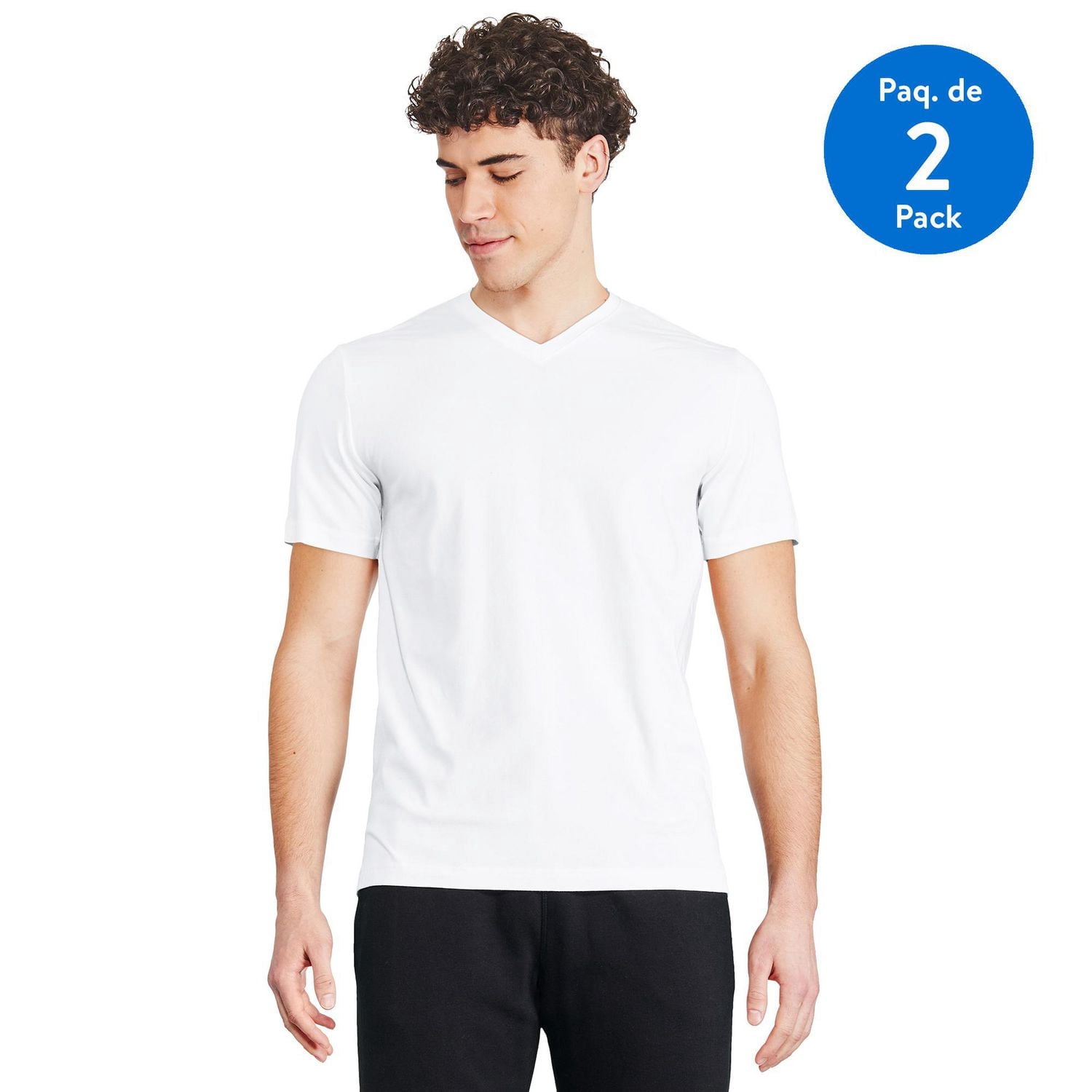 Lot de 2 t-shirts à encolure en V George pour hommes