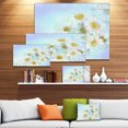 thumbnail image 3 of Fleurs de Gerbera Blanches sur Fond Bleu Pâle - Grande Oeuvre Florale sur Toile, 3 of 4