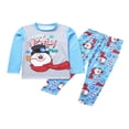 thumbnail image 2 of Christmas Pajamas for Family Cute Snowman Print Long Sleeve PJS Set, 2 of 7