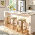 thumbnail image 2 of Butler Specialty Company Ballito 24 in. Seat Height Oval Rattan Counter Stool - Yellow and Brown, 2 of 8
