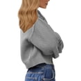 thumbnail image 4 of Pisexur Cardigans pour Femmes, Chandails Légers à Col Rond, Vestes en Tricot de Couleur Unie, Cardigan Tendance à Boutons, Cardigans d'Automne pour Femmes, Décontracté, Manches Longues, Cardigan Court Torsadé, Blouse Chandail, Hauts, 4 of 6