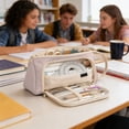 thumbnail image 4 of EGNMCR Contenants de Rangement Trousse à Crayons Grande Capacité pour Filles Adolescentes Trousse à Crayons Grande Capacité à Compartiments Multiples avec Fermeture Éclair Sac à Stylos pour Fournitures de Bureau Organisateur de Papeterie Oxford Pencil Cases, 4 of 6