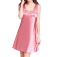 thumbnail image 1 of B91xZ Chemise de Nuit en Coton pour Femmes, Robe de Nuit Complète, Robe de Détente, Rouge Melon D\'eau, 1 of 5