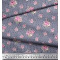 thumbnail image 2 of Soimoi Poly Georgette Fabric Triangle,Leaves & Rose Floral Print Fabric by the Yard 52 Inch Wide, 2 of 3