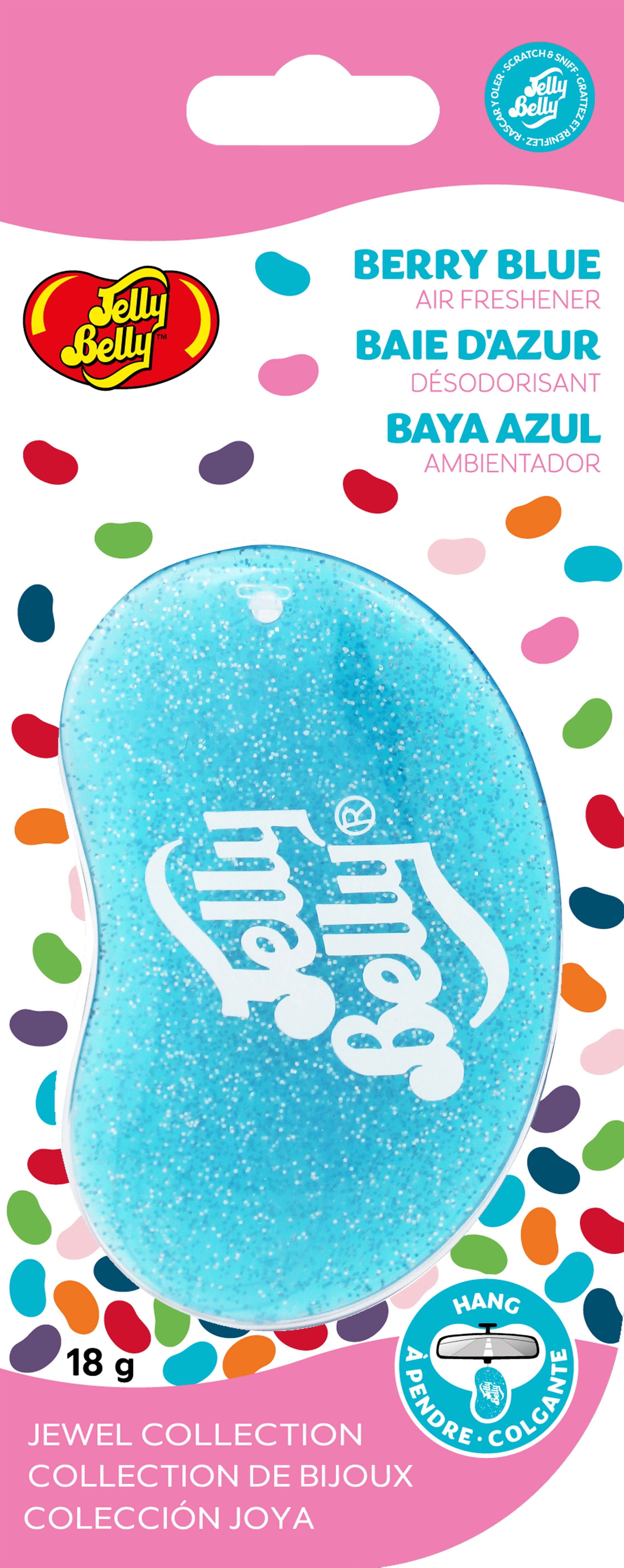 Jelly Belly 3D Hanging Jewel Air Freshener - Berry Blue