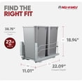 thumbnail image 3 of Rev-A-Shelf Double Pullout Trash Can 27 qt. with Soft-close, 53WC-1527SCDM-217, 3 of 8