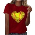 thumbnail image 1 of EQWLJWE Hauts d'Été pour Femmes Hauts pour Femmes Liquidation Mode Femmes Été Ample Imprimé T-Shirt à Col Rond Manches Courtes Blouse Décontractée, 1 of 4