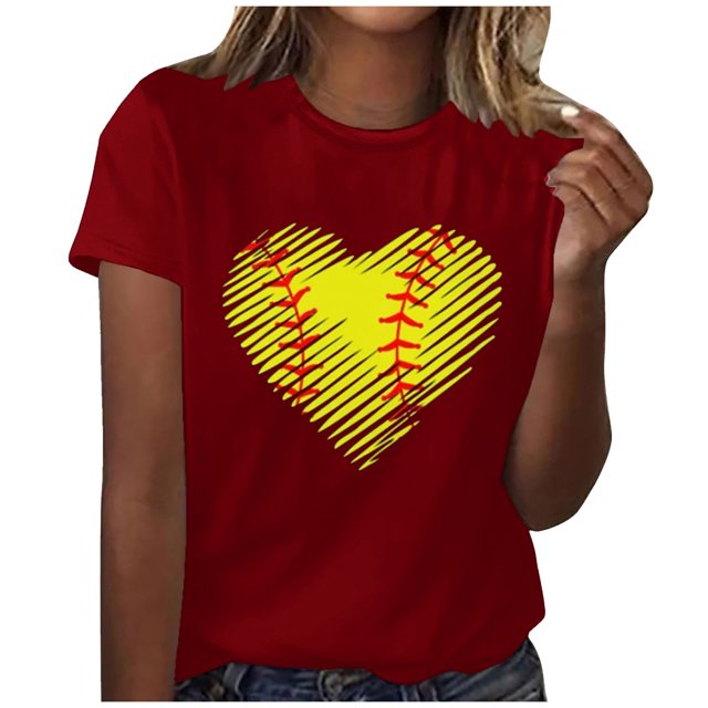 EQWLJWE Hauts d'Été pour Femmes Hauts pour Femmes Liquidation Mode Femmes Été Ample Imprimé T-Shirt à Col Rond Manches Courtes Blouse Décontractée