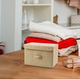 thumbnail image 3 of Collapsible Storage Containers,Clothing Storage Containers Cotton and Linen Cloth Covered Storage Box Clothing and Debris Storage Artifacts Household Daily Collapsible Washing Box, 3 of 3