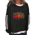 thumbnail image 1 of EQWLJWE Chandail de Jour de Match Femmes Football Lettrage Graphique Chandail à Manches Longues Chandail Hauts Sports Football Lettrage Imprimé Hauts Décontractés à Manches Longues Col Rond Chandails Hauts d'Hiver pour Femmes Hauts d'Entraînement pour Femmes, 1 of 3