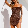 thumbnail image 3 of EGNMCR Robes de Vacances pour Femmes Printemps et Été Robe à Sequins Dégradés avec Jupe Courte à Bretelles et Jupe, 3 of 4
