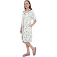 thumbnail image 1 of Bimba Chemise de Nuit à Manches Courtes Imprimée Florale Bleue pour Femmes avec Poches - 8, 1 of 6