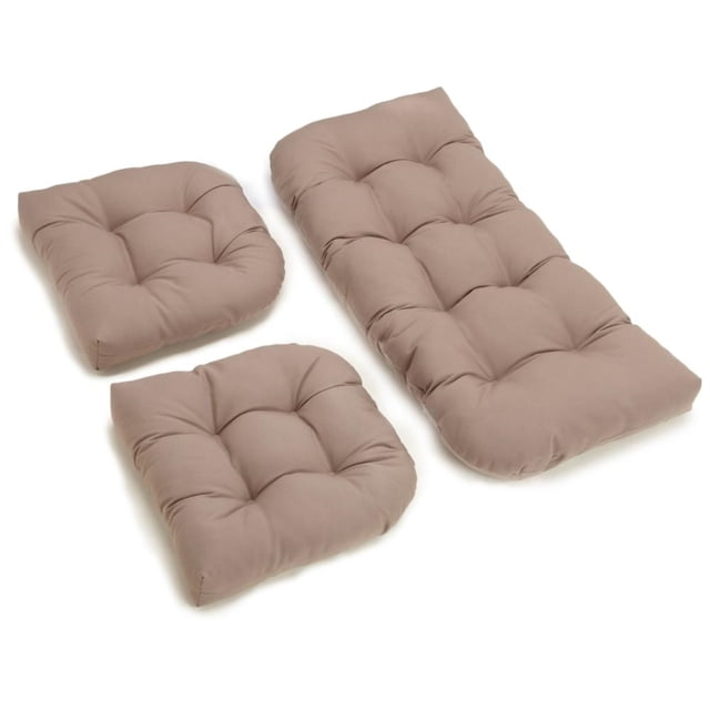 Ensemble de Coussins pour Causeuse en Sergé Tufté en Forme de U (Ensemble de 3)