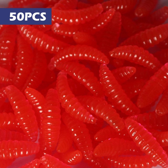 50 Pcs Appâts de Pêche Simulation Souples Leurres Lumineux 2 4 5 Réutilisables Accessoires de Pêche Portables