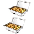 thumbnail image 3 of BeesClover Chafing Dishes 2 Pack Stainless Steel Commercial Catering 9QT Food Servers Warmers with Temperature Control Display for Buffet, Parties, Weddings, 3 of 7