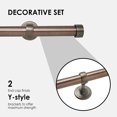 thumbnail image 2 of Tailor & Taylor 1 Inch Decorative Curtain Rod with Metal End Cap Finials, 48 inches Width Windows Rod with Y Style Bracket for Living Room, Kitchen and Windows, 2 of 6