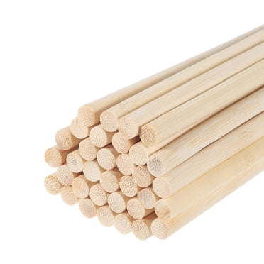 Unique Bargains Tiges de Goujon en Bois, Tige de Goujon Ronde 50 Cm/20 Pieds Bâtons en Bois, Bâton 8 Mm/0,31 Pieds, Lot de 60