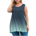 thumbnail image 1 of fatyb Débardeurs pour Femmes Grande Taille Couleur Dégradée Sans Manches Tunique Fluide Décontractée Col Ras du Cou Blouses Amples, 1 of 5