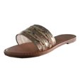 thumbnail image 2 of Tevas Sandales pour Femmes Sandales d'Été pour Femmes Mode Décontractée Décoration Ruban Tissé Bout Rond Semelle Plate Pantoufles Sandales Vert Kelly en Liquidation, 2 of 5