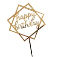 thumbnail image 4 of pitrice Square Happy Birthday Cake Topper Acrylic Insert Cake Card DIY Glitter Cupcake Smash Candle Stick, 4 of 9