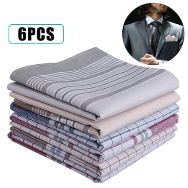 20/13/6Pcs Men's Women's Handkerchiefs 100% Cotton Hankies, Classic Soft Pocket Square Hankies Handkerchiefs, Assorted Mens Striped Border Cotton Handkerchiefs, Ladies Floral Print Hankies