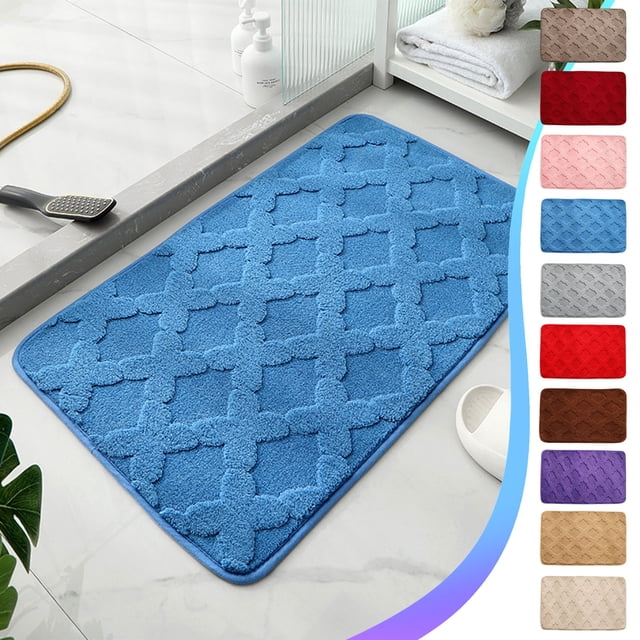Thickened Absorbent Bathroom Rug - Non-Slip Toilet & Shower Mat for Wet Areas, Soft Plush Floor Carpet