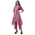 thumbnail image 3 of Moomaya Ensemble Kurti Kurta Pantalon pour Femmes Col Bateau Imprimé Robe 2 Pcs Tenue Ethnique, 3 of 6