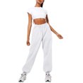thumbnail image 1 of Innerwin Jogger Pants With Pockets Women Trousers Sports Solid Color Lounge Sweatpants White L, 1 of 4