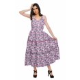 thumbnail image 2 of Moomaya Robe Longue Maxi pour Femmes en Coton Imprimé à Bretelles Spaghetti et Col en V, 2 of 6