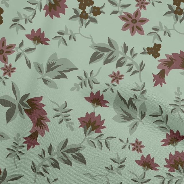 oneOone Georgette Viscose Mint Green Fabric Tropical Sewing Craft Projects Fabric Prints By Yard 42 Inch Wide