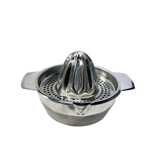 JS Gourmet Presse-Agrumes avec Passoire et Bol en Acier Inoxydable, Ustensile de Cuisine Polyvalent Conçu pour une extraction de Jus Maximale. Doté d'Un design durable en Acier Inoxydable avec Passoire Intégrée pour Séparer les Noyaux, Parfait pour les Citrons, les oranges et les Pamplemousses.